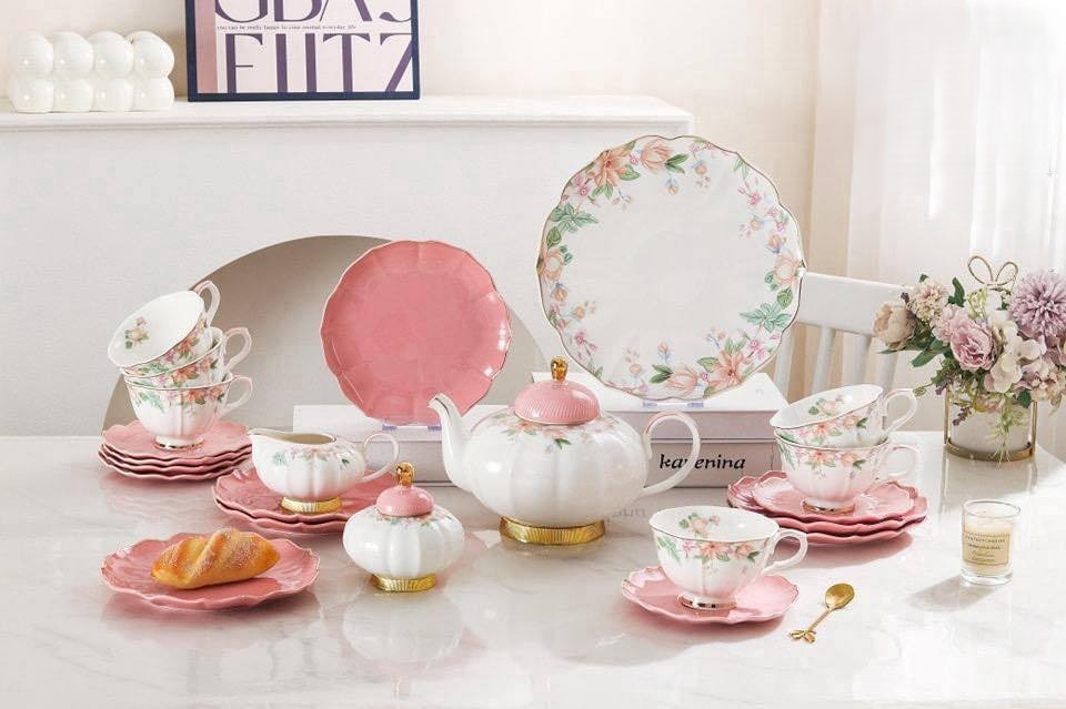 طقم شاي وجاتوه 24 قطعه Mix Flowers