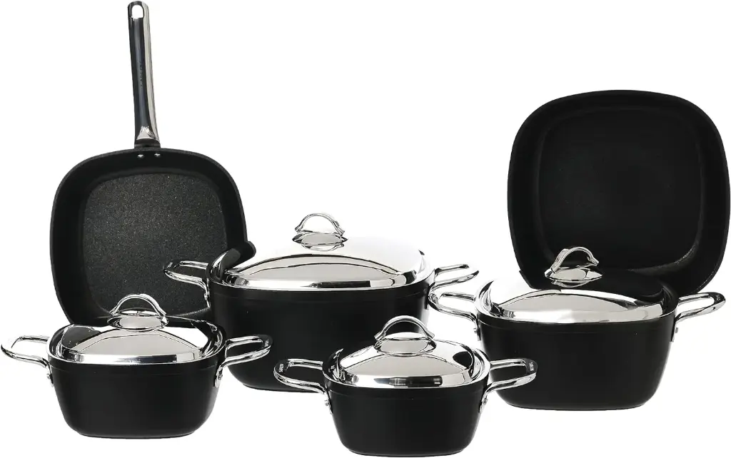 طقم حلل سافلون مربع تيتانيوم 10 قطع