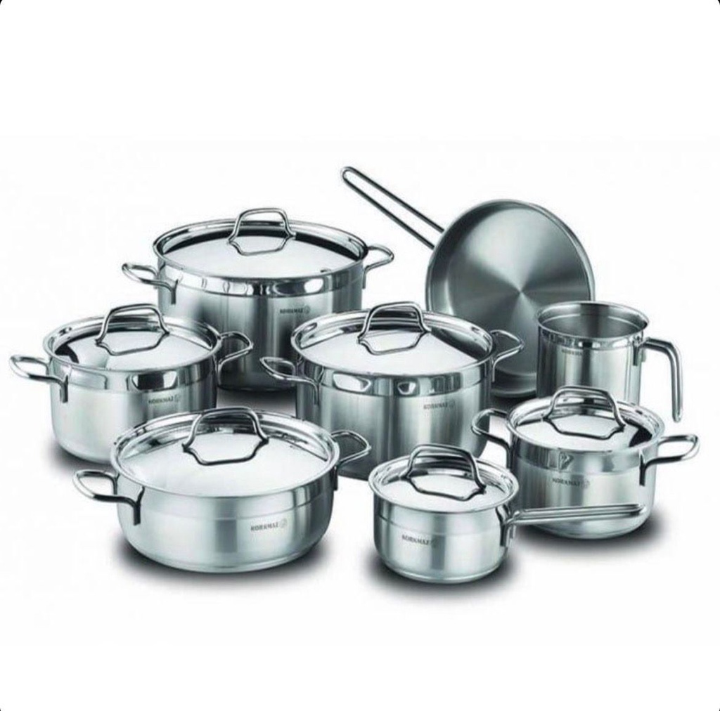 طقم حلل ستانلس استيل الفا جراند 14 قطعة – كوركماز