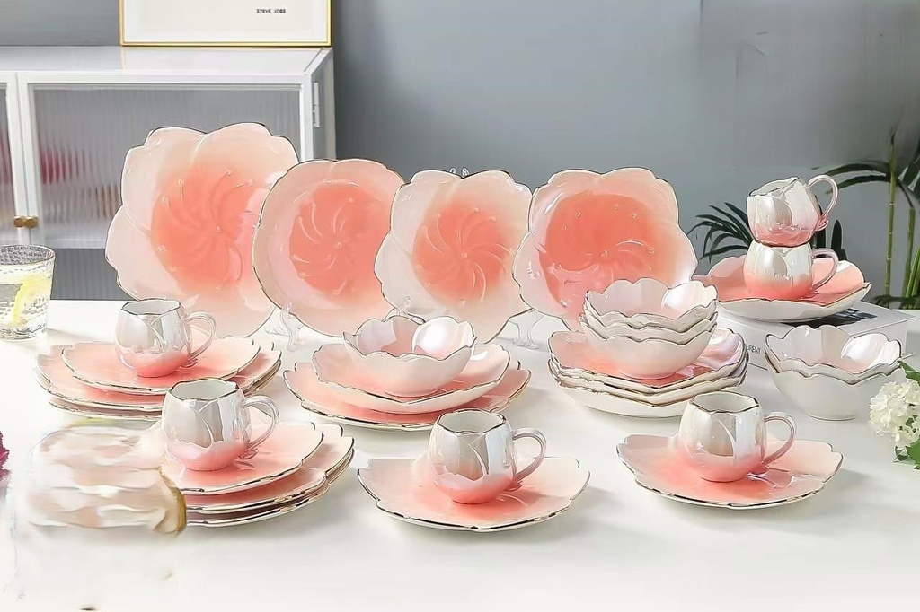 طقم عشاء وردة 30 قطعه - M.S.A