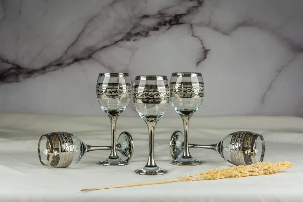 طقم كاس فضى مبخر