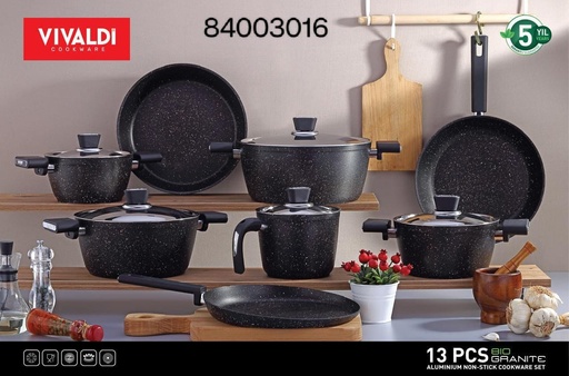 [10004056] طقم حلل فيفالدي  13قطعة جرانيت